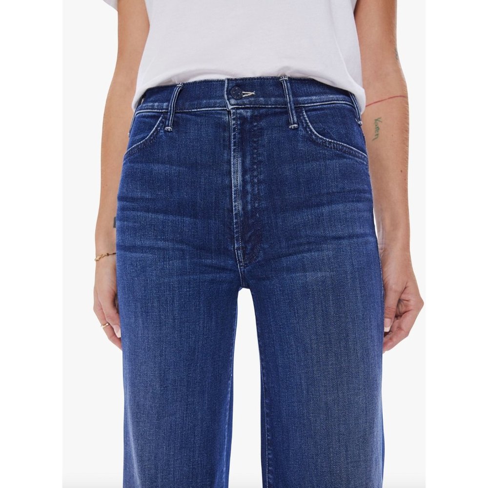 Mother The Hustler Roller Sneak In Heirloom Size 25 Blue Denim Jeans - Picture 4 of 6